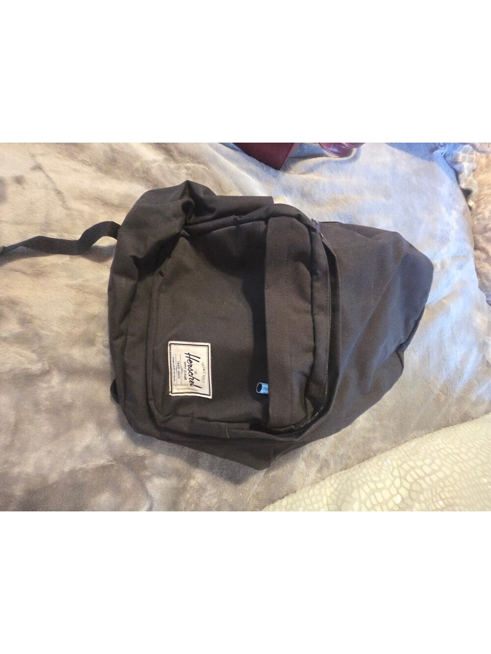 Herschel Classic Black Backpack with Red Stripe Interior